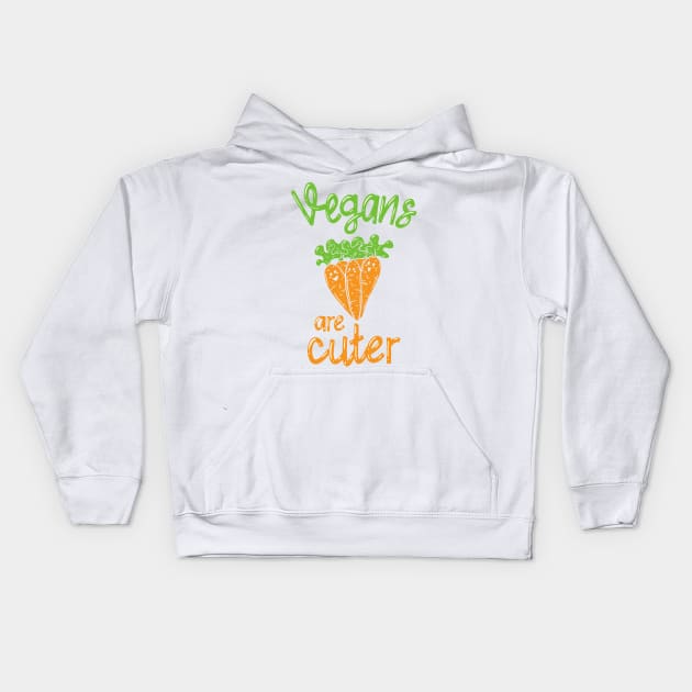 Vegans Are Cuter Kids Hoodie by maxdax